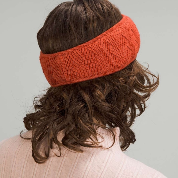 NWT Lululemon Chevron Knit Ear Warmer Canyon Orange (One Size) - Picture 2 of 10